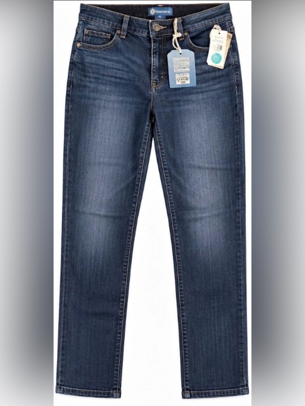 NWT Democracy Natalie Ab Solution Jeans 10 High Rise Straight Leg Dark Indigo